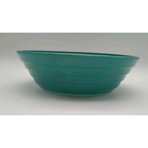 Hazel Atlas Moderntone Platonite Aqua Green  Serving Bowl